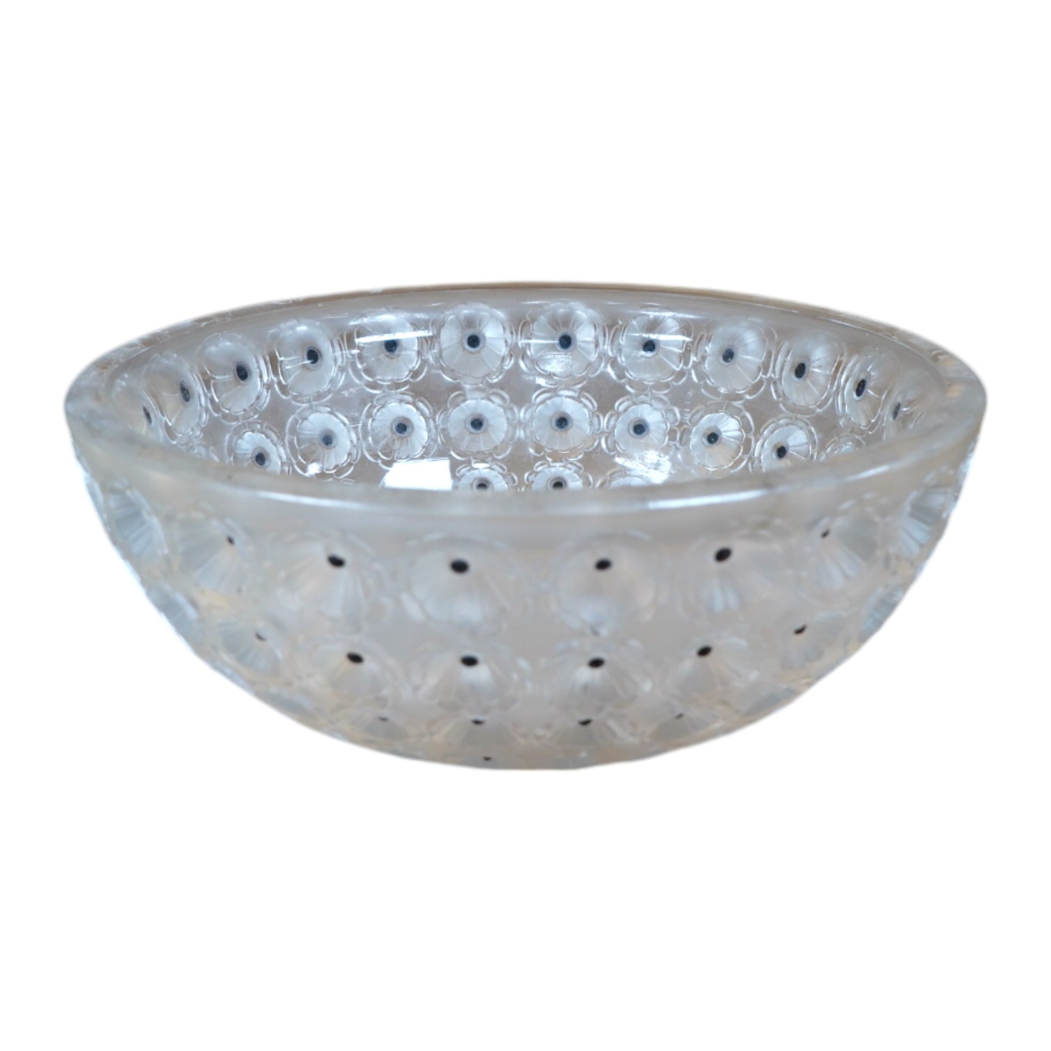 A Lalique Nemours pattern bowl, diameter 25.5cm. Condition - good.